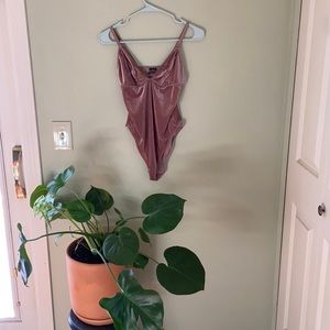 Pink Velvet Bodysuit